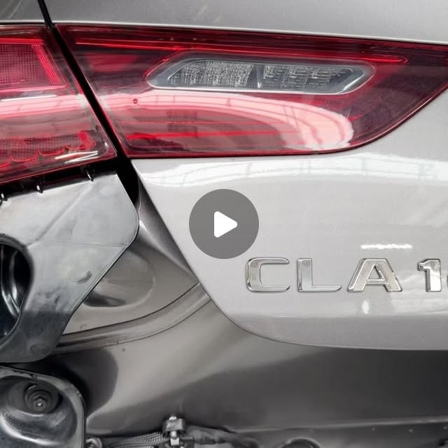 Rear accident damage on a Mercedes-Benz CLA