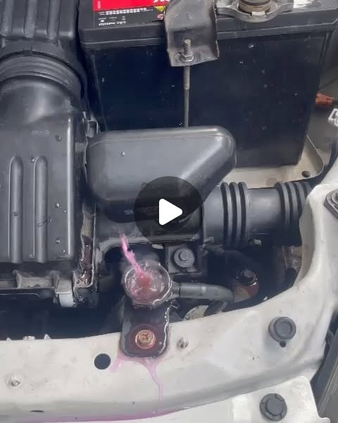 Honda Jazz engine bay showing boiling fluid during inspection