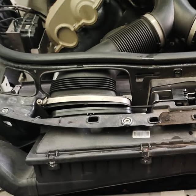Porsche Panamera cabin-filter area during maintenance